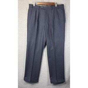 Robert Amerigo Mens Wool Dress‎ Pants Size 35 Pleated Cuffed Tailored Academia
